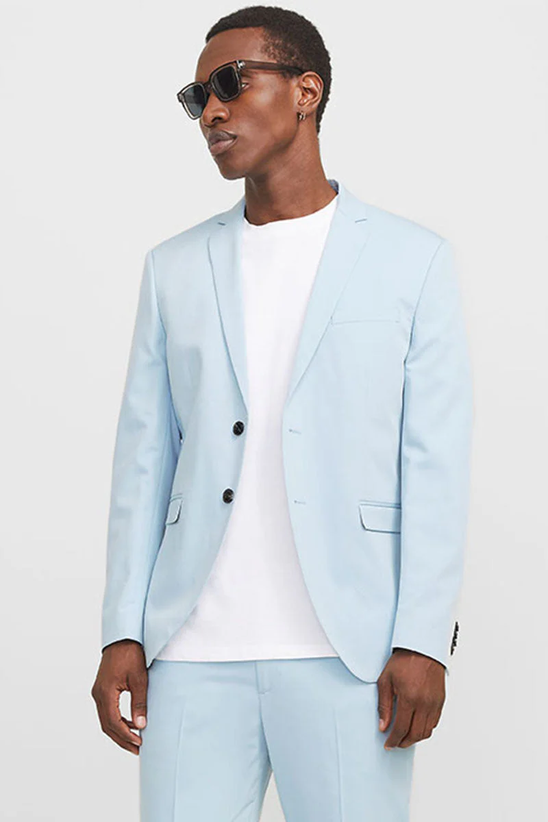 Jack & Jones Premium Franco Slim Fit Suit Chambray Blue - Image 3