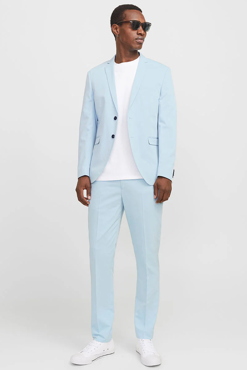 Jack & Jones Premium Franco Slim Fit Suit Chambray Blue - Image 4