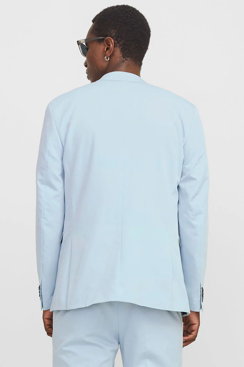 Jack & Jones Premium Franco Slim Fit Suit Chambray Blue - Image 8