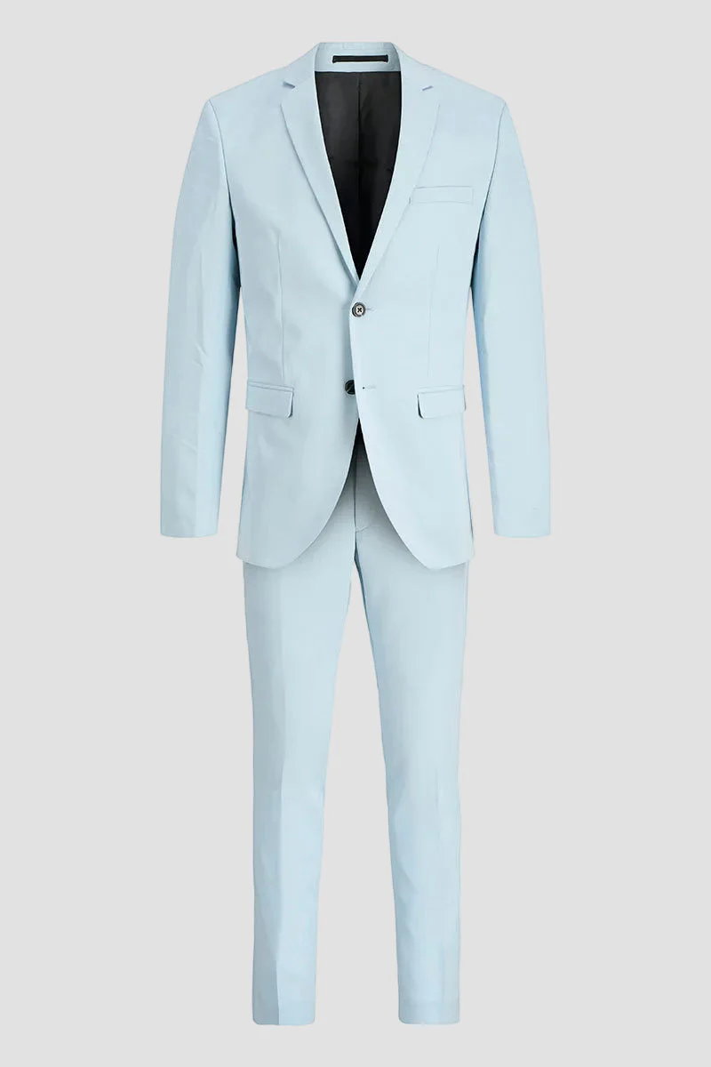 Jack & Jones Premium Franco Slim Fit Suit Chambray Blue - Image 9