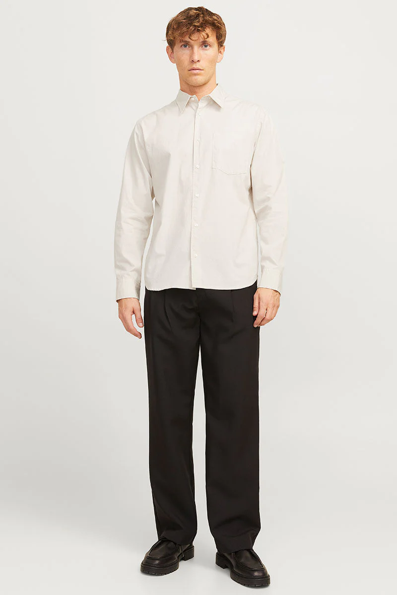 Jack & Jones Cody Relaxed Fit Poplin LS Shirt Moonbeam - Image 2