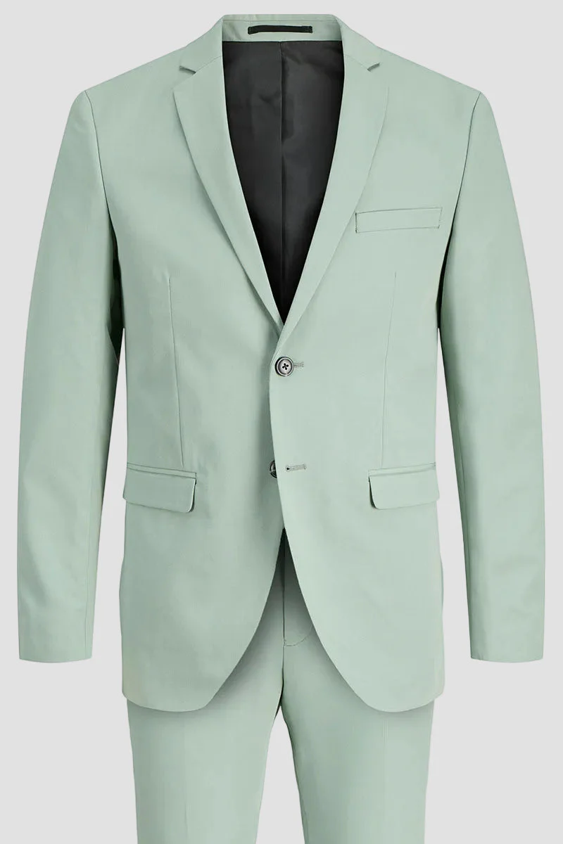 Jack & Jones Premium Franco Slim Fit Suit Iceberg Green - Image 7