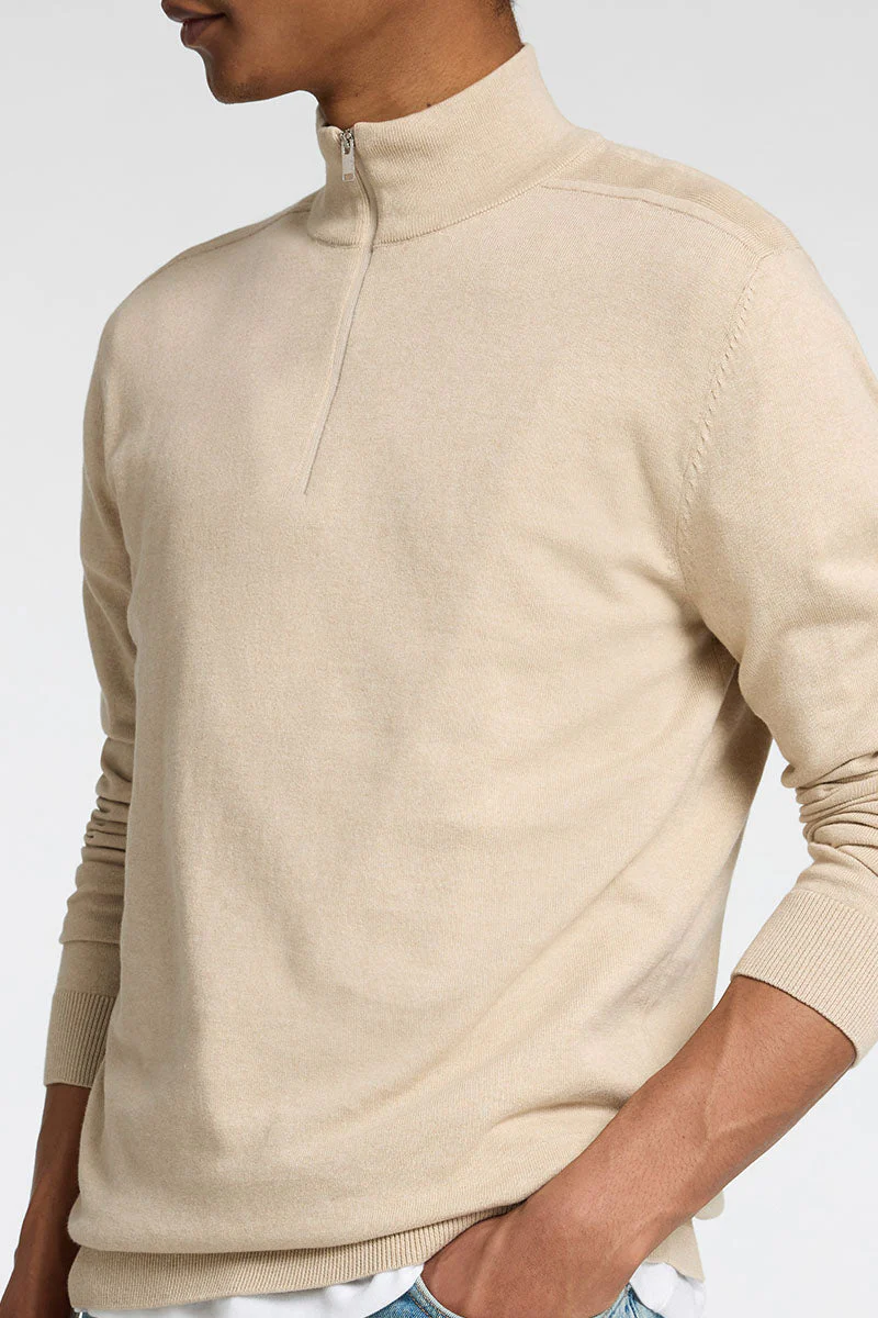 Selected Berg Half Zip Knit Oatmeal - Image 3