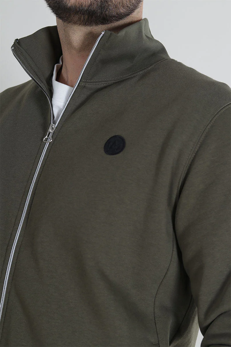 Kronstadt Lars Badge Zip Sweat Army - Image 4