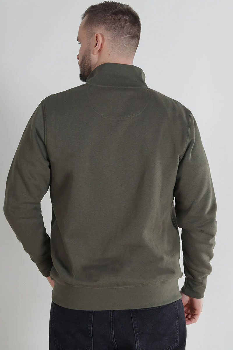 Kronstadt Lars Badge Zip Sweat Army - Image 5