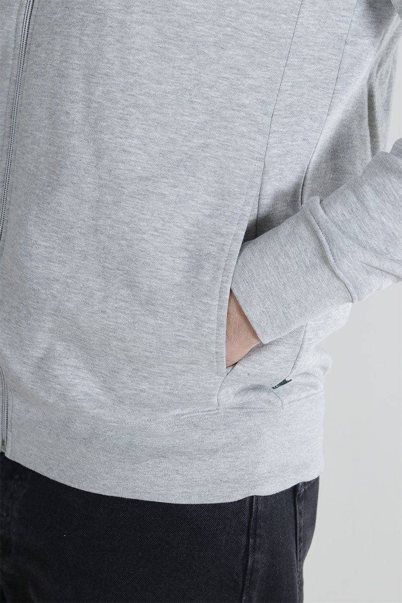 Kronstadt Lars Badge Zip Sweat Lt Grey Mix - Image 5