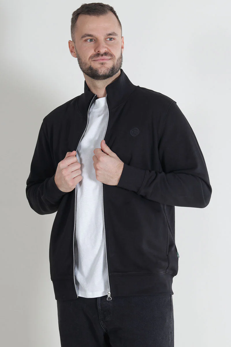 Kronstadt Lars Badge Zip Sweat Black - Image 3