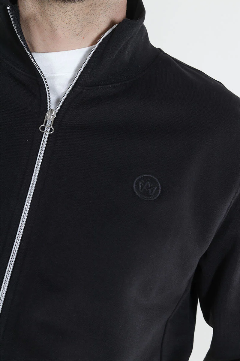 Kronstadt Lars Badge Zip Sweat Black - Image 4