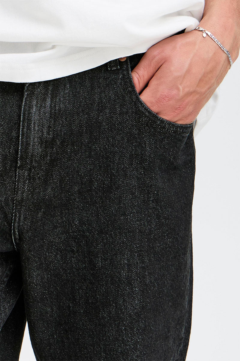 Solid Ryan Relaxed Fit Black Denim - Image 3