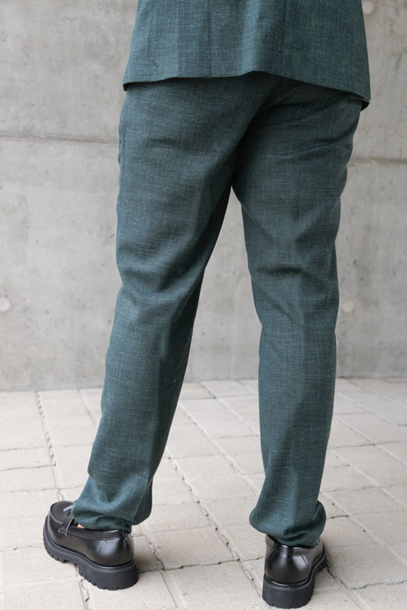 Selected Slim Oasis Linen Pants Dark Green - Image 5