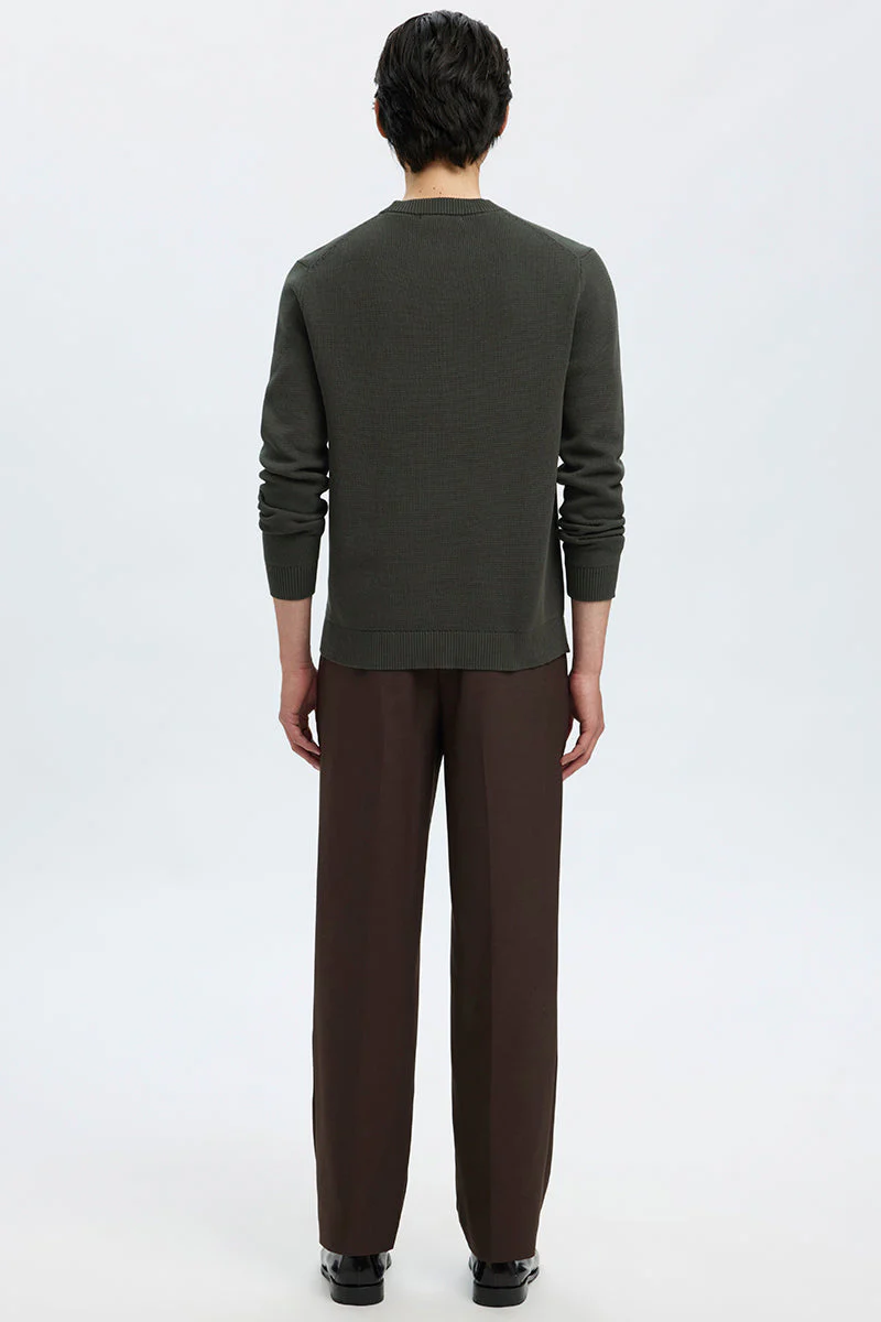 Selected Dane LS Structure Knit Crew Neck Deep Forest - Image 6