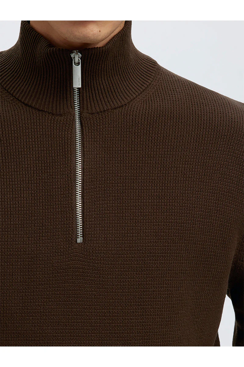 Selected Dane LS Structure Knit Kalf Zip Demitasse - Image 4
