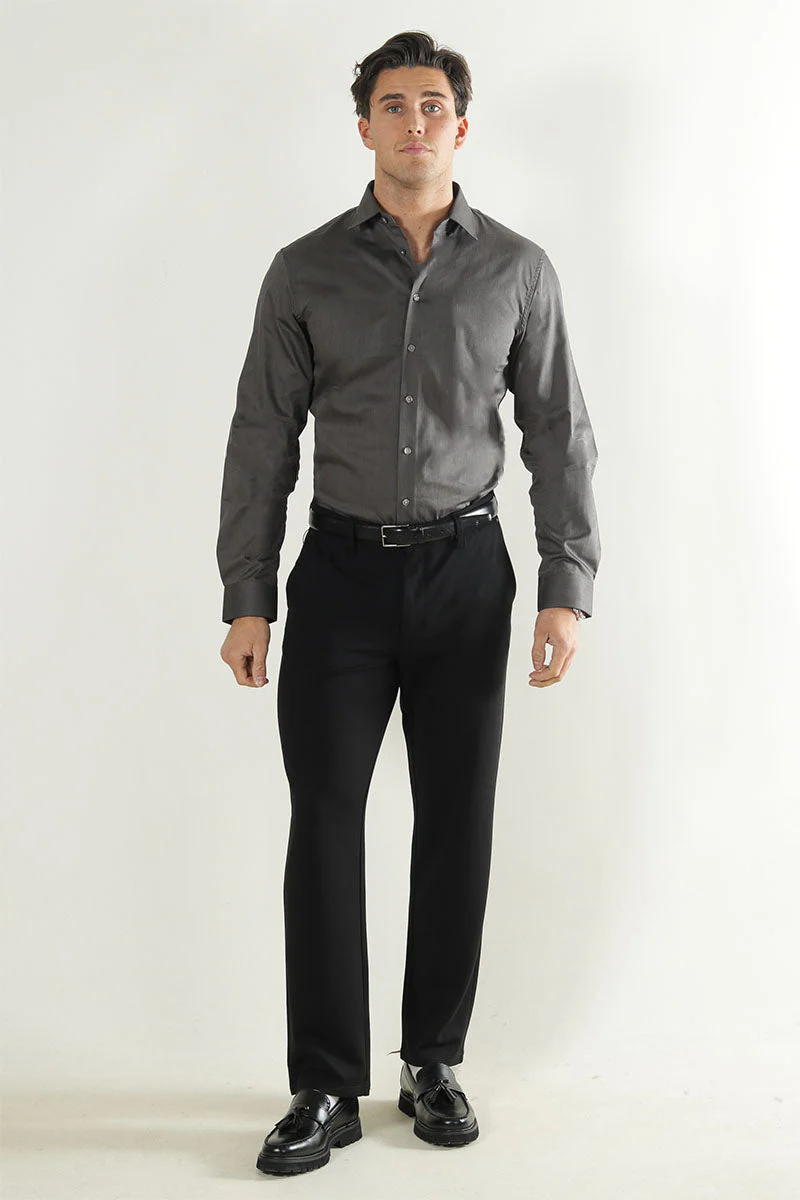 Selected Performance Stretch LS Shirt Morel Mixed Black - Image 2