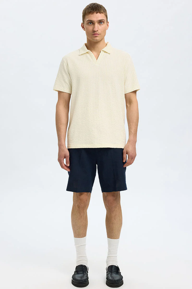 Selected Blake Split Neck Regular Fit SS Polo Egret - Image 2