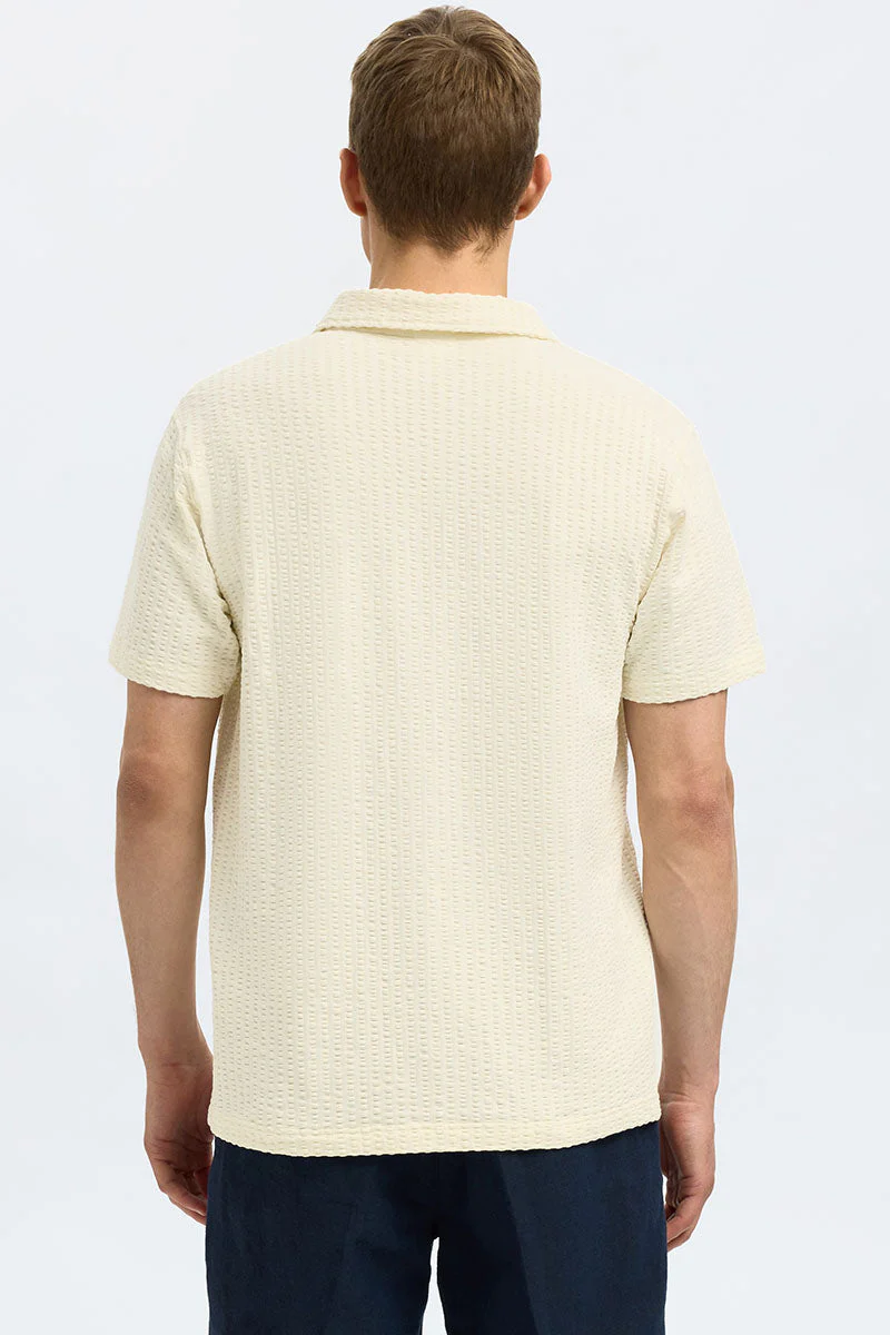 Selected Blake Split Neck Regular Fit SS Polo Egret - Image 4