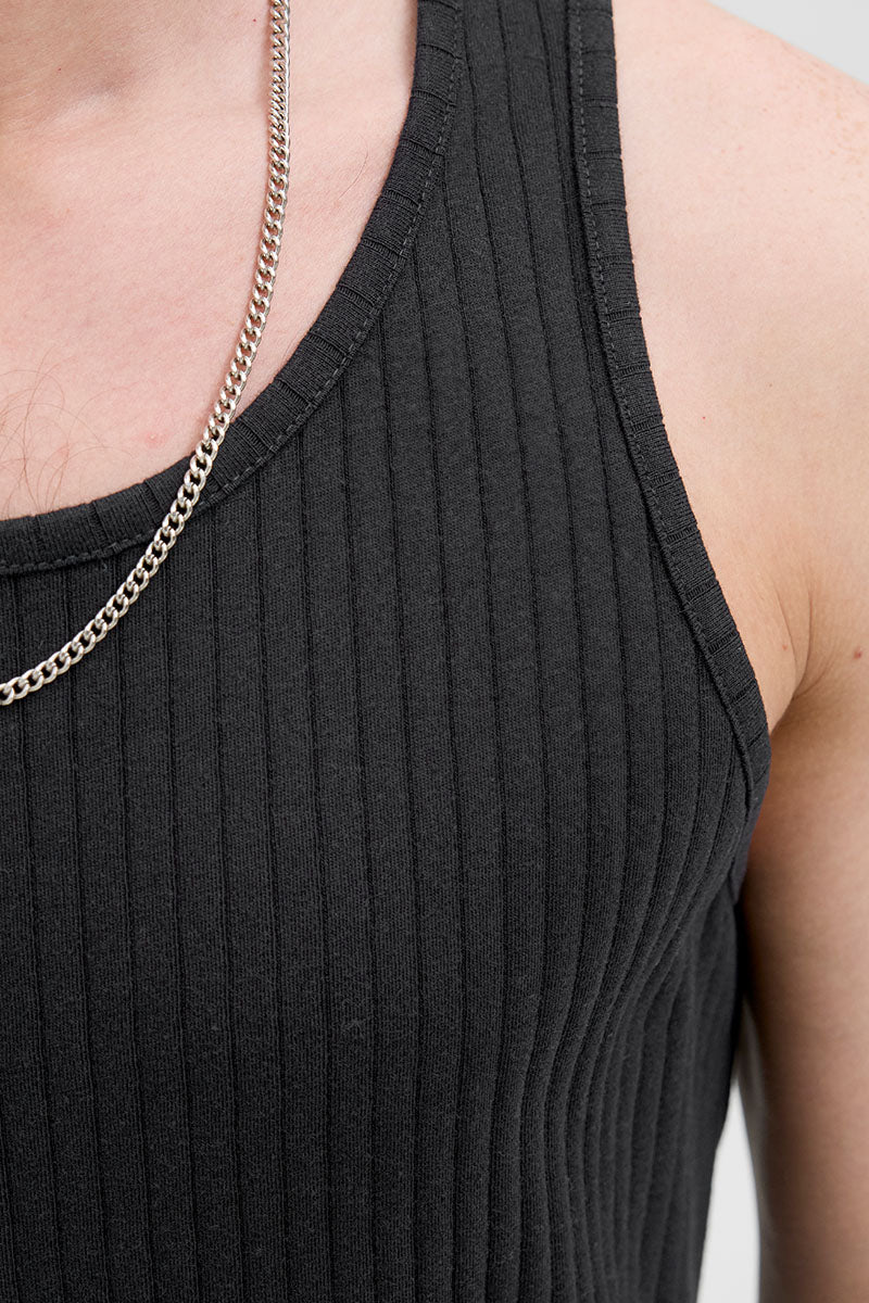 Jack & Jones Infinity Rib Tank Top Black - Image 4