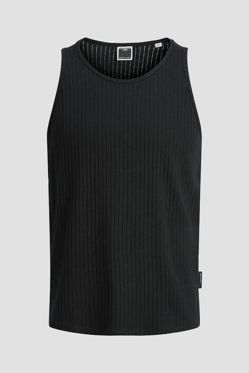 Jack & Jones Infinity Rib Tank Top Black - Image 6