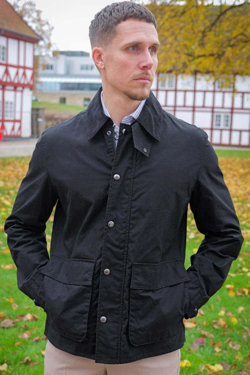 Jack & Jones Clint Waxed Jacket Black - Image 3