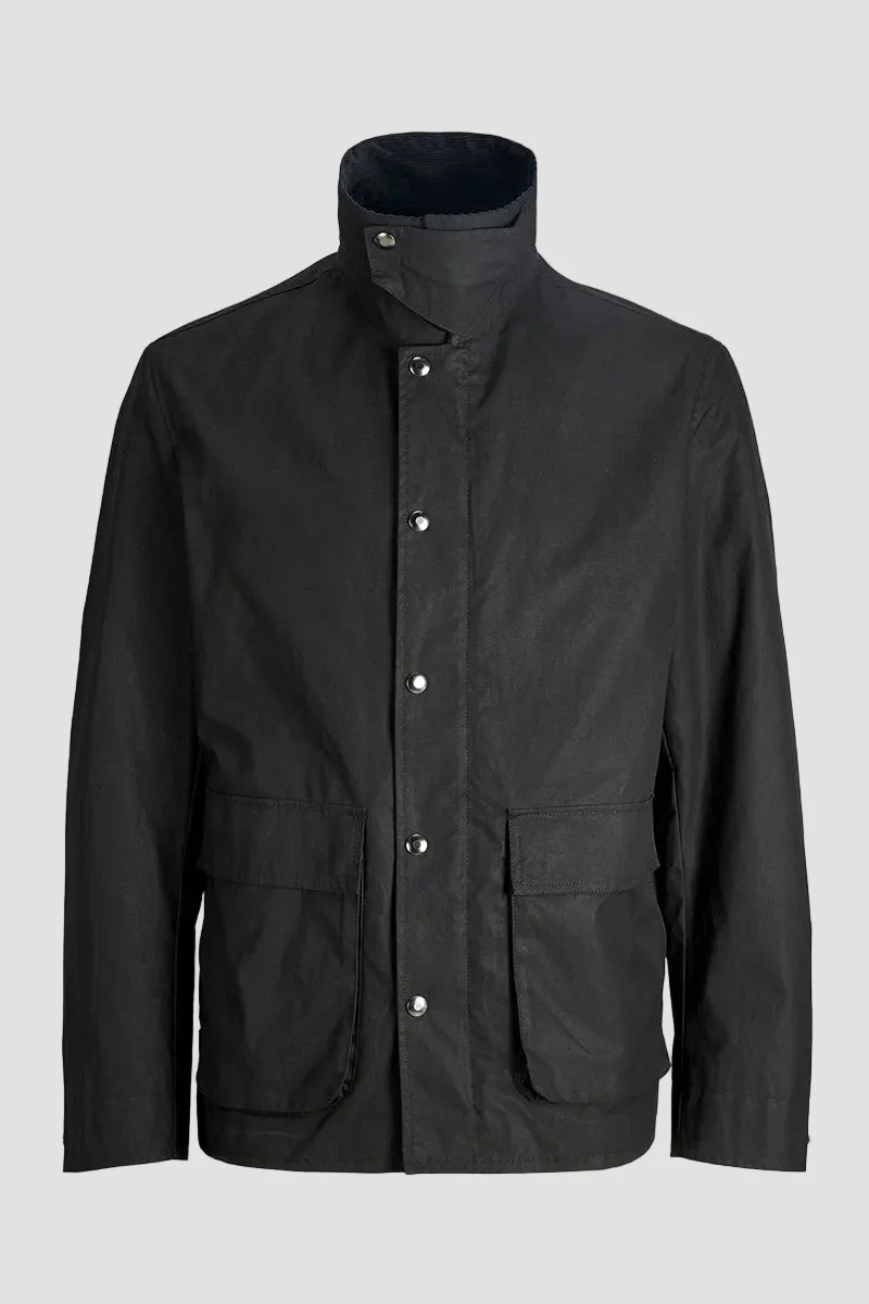 Jack & Jones Clint Waxed Jacket Black - Image 7