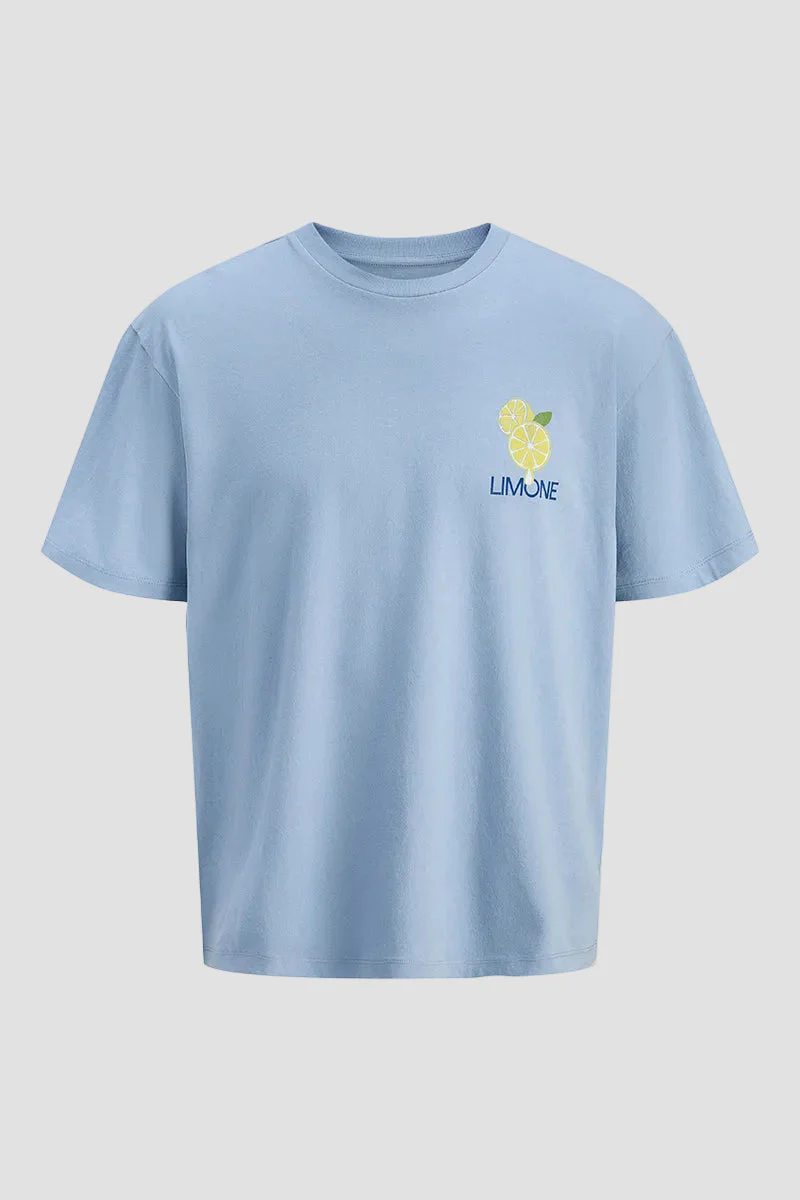 Jack & Jones Limone Relaxed Fit Tee Subdued Blue - Image 5