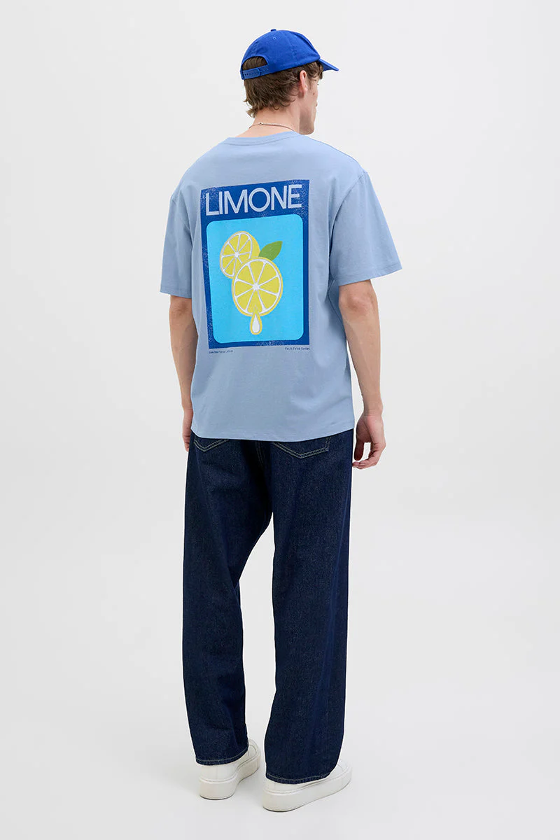 Jack & Jones Limone Relaxed Fit Tee Subdued Blue - Image 7