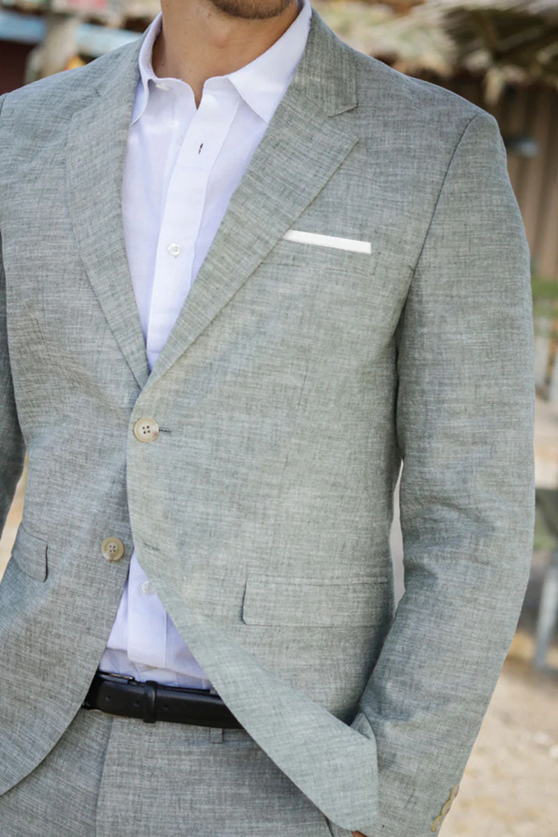 Jack & Jones Riviera Linen Blazer Four Leaf Clover - Image 3