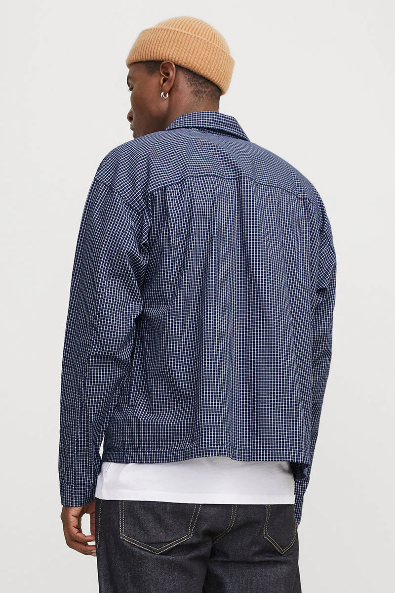 Jack & Jones Austin Loose Fit Check Shirt Ocean Cavern - Image 5