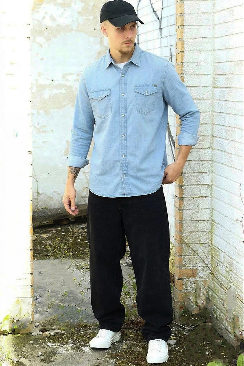 Jack & Jones Sheridan Shirt LS Light Blue Denim - Image 2