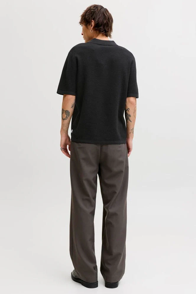 Jack & Jones Goerge Relaxed Fit Knit Polo Black - Image 3