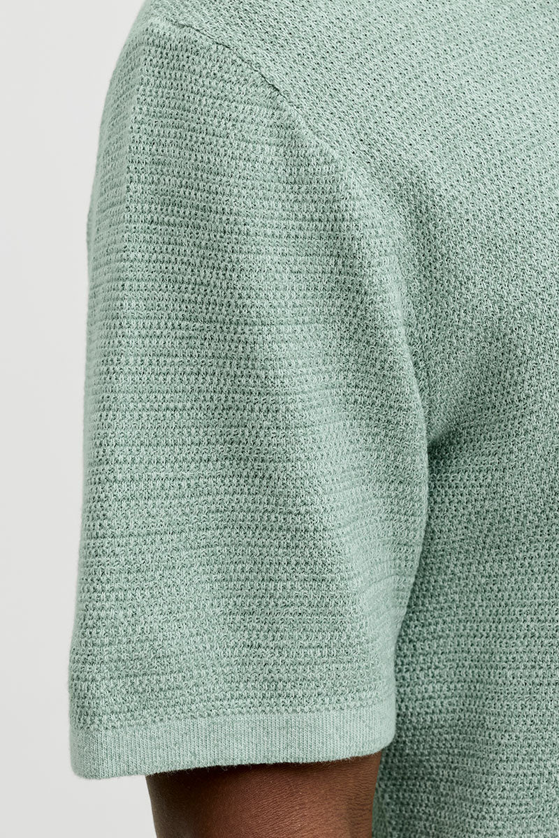 Jack & Jones Goerge Relaxed Fit Knit Polo Granite Green - Image 5