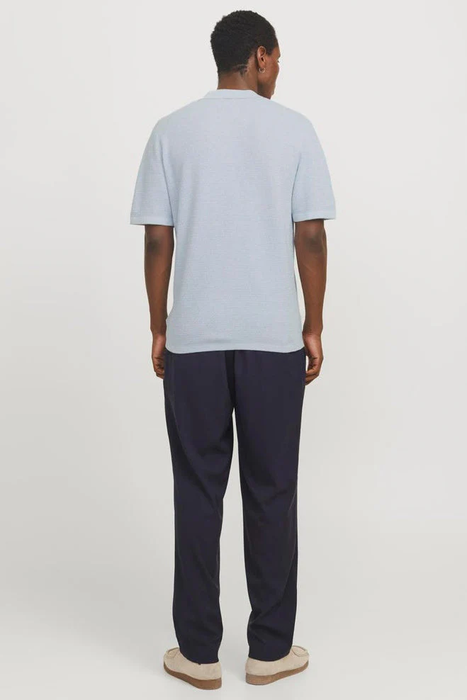 Jack & Jones Goerge Relaxed Fit Knit Polo Chambray Blue - Image 3