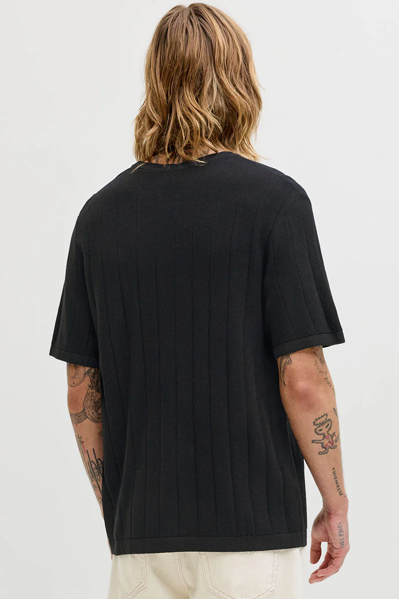 Jack & Jones Bradley Knit Tee SS Black - Image 6