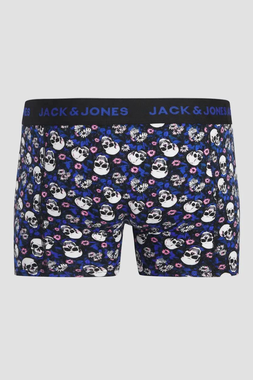 Jack & Jones Flower Skull Trunks 3 Pack Black - Image 4
