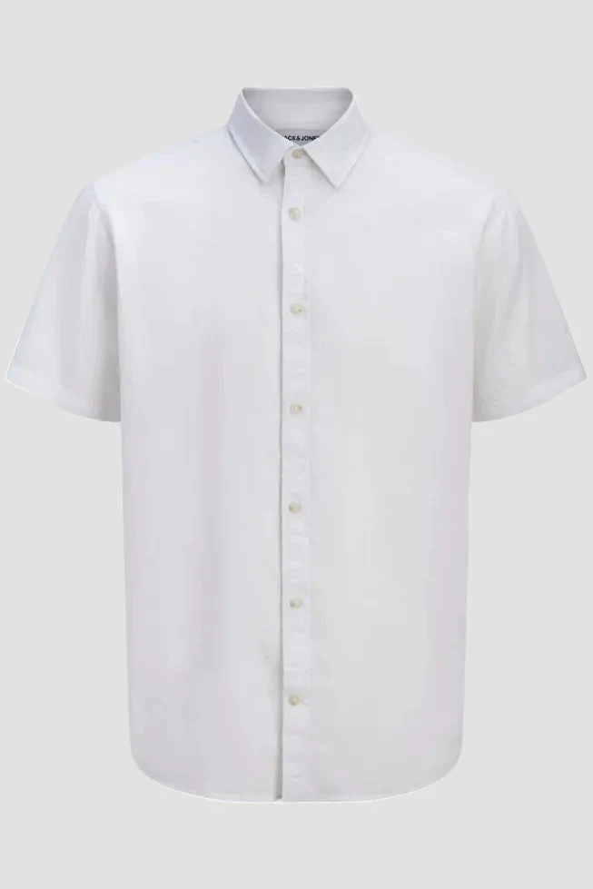 Jack & Jones Summer Shirt Linen Blend SS White - Image 5