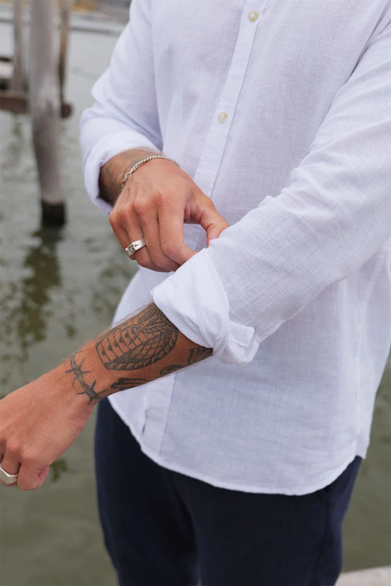 Jack & Jones Summer Shirt Linen Blend LS White - Image 3