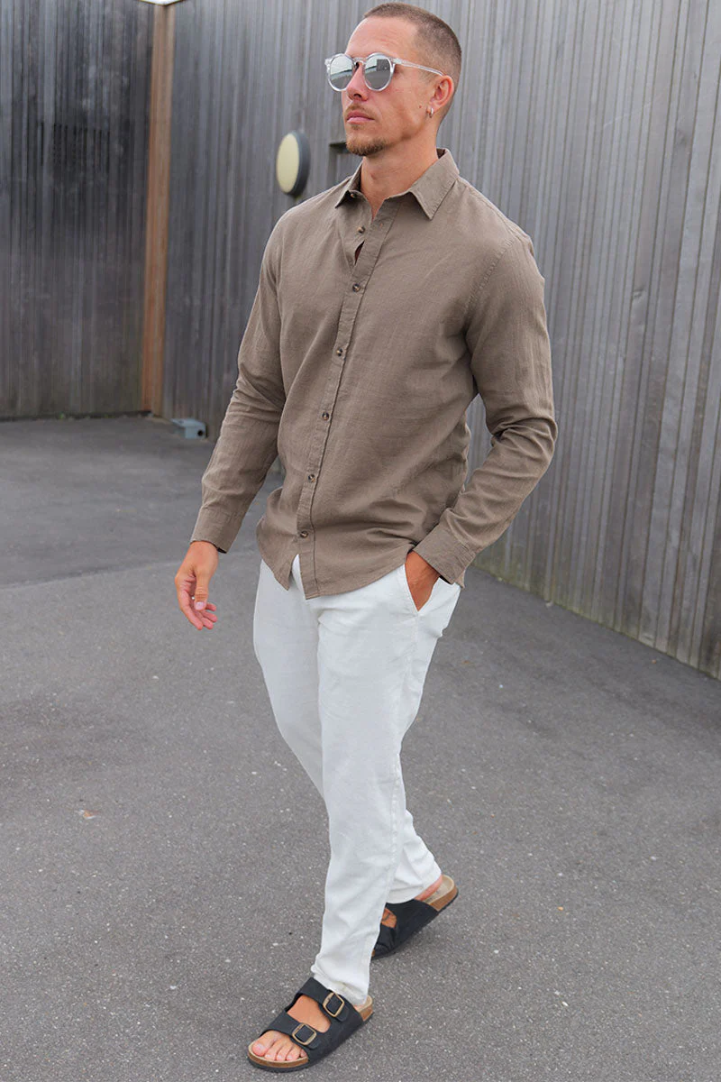 Jack & Jones Summer Shirt Linen Blend LS Falcon - Image 2