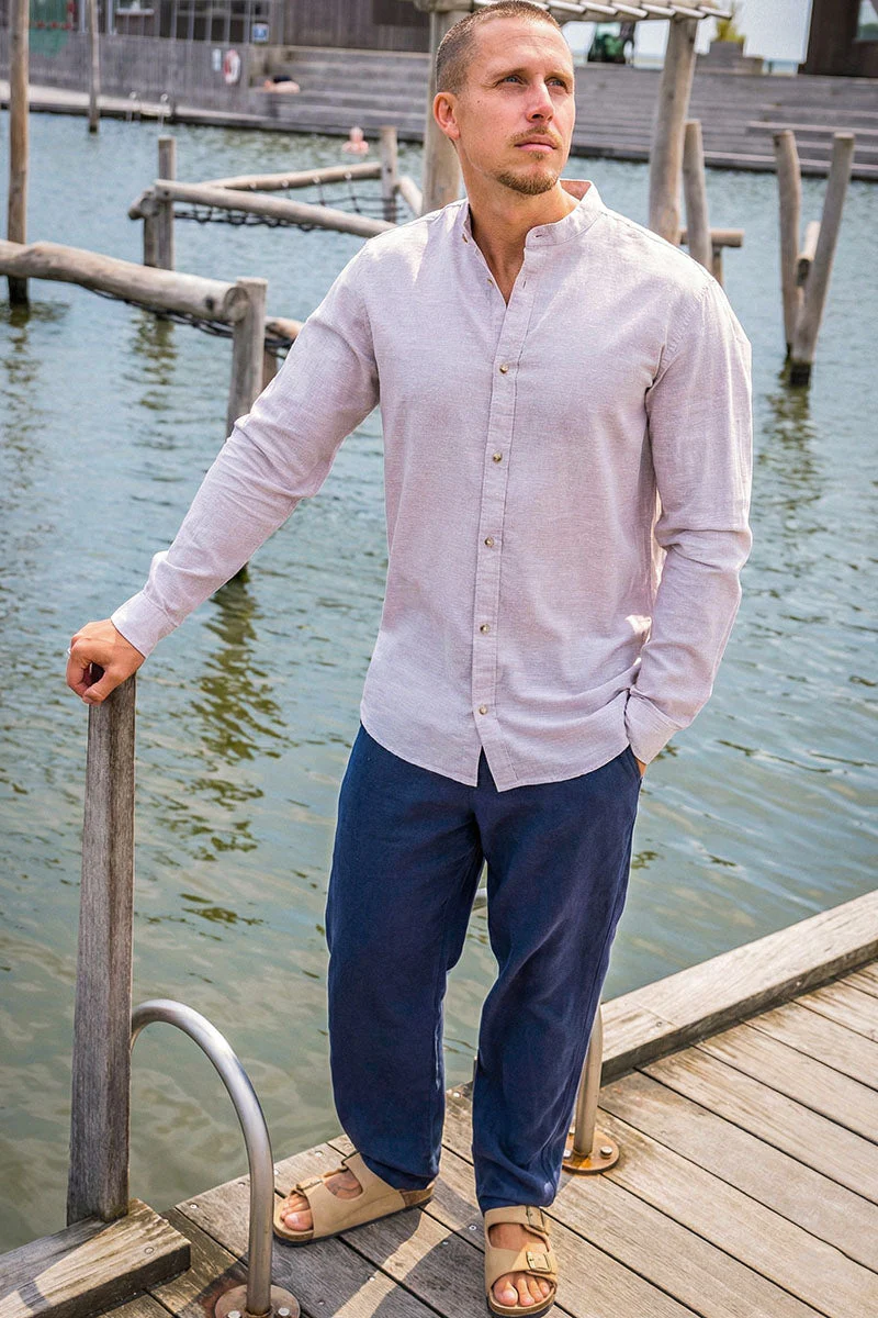 Jack & Jones Summer Shirt Linen Blend Band LS String - Image 2