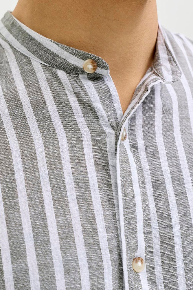 Jack & Jones Summer Shirt Linen Blend Band LS Vetiver - Image 7