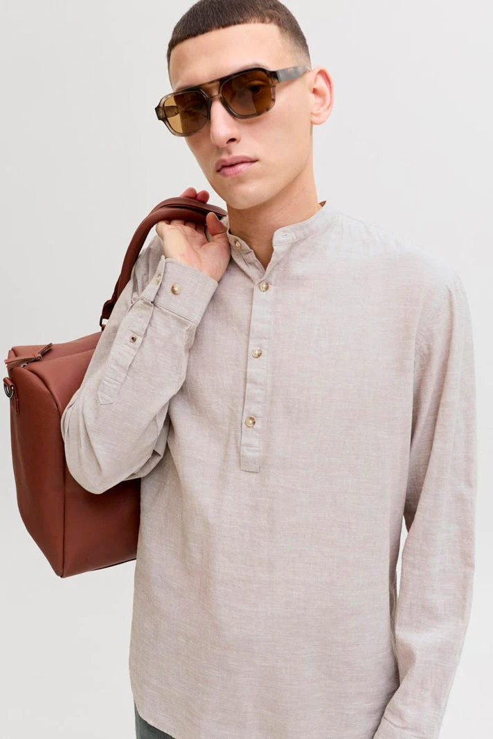 Jack & Jones Summer Linen Blend Tunic Shirt LS String - Image 4