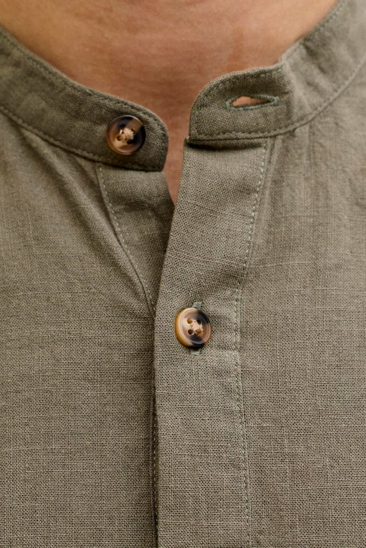 Jack & Jones Summer Shirt Linen Blend Tunic LS Dusty Olive - Image 5