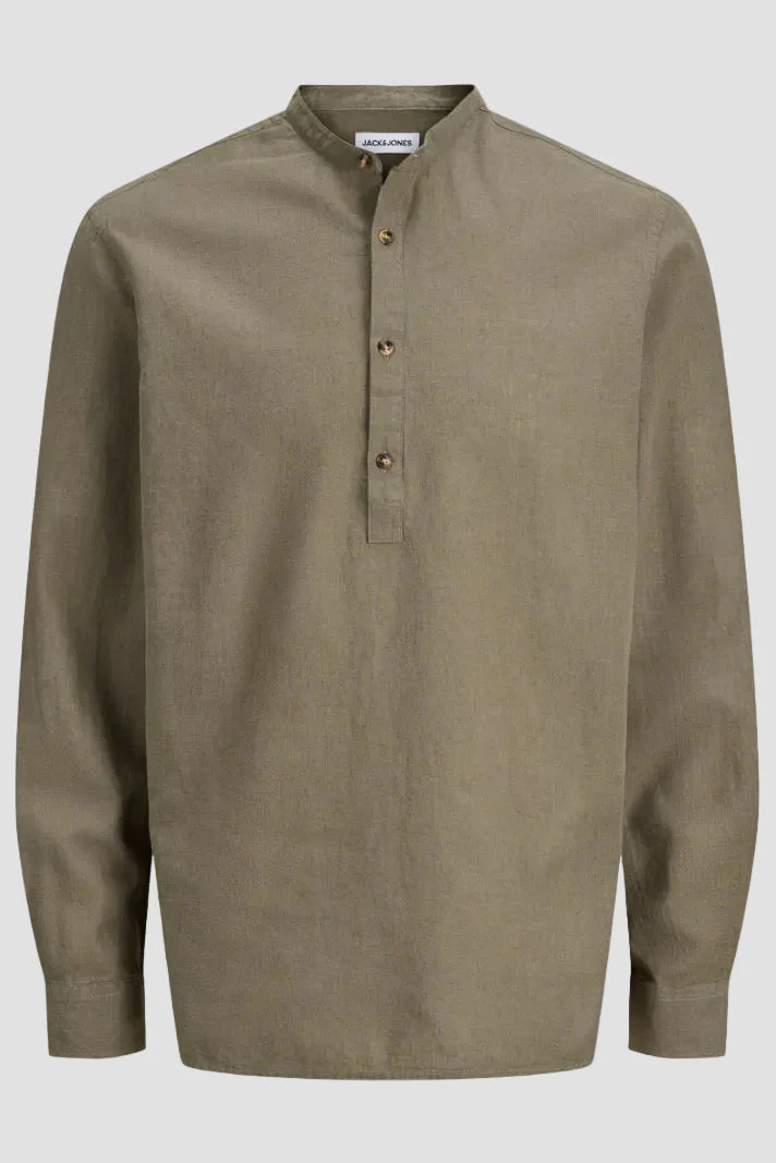 Jack & Jones Summer Shirt Linen Blend Tunic LS Dusty Olive - Image 7