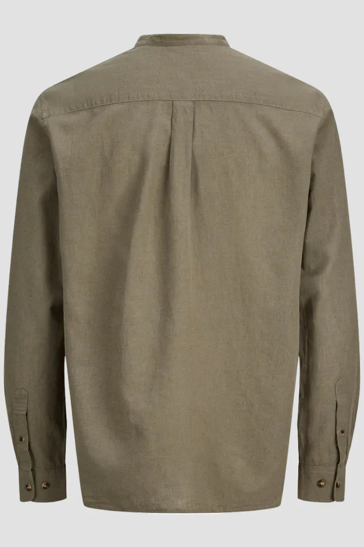 Jack & Jones Summer Shirt Linen Blend Tunic LS Dusty Olive - Image 8