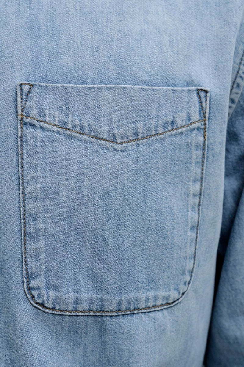 Jack & Jones Brook Oxford Shirt  Light Blue Denim - Image 7