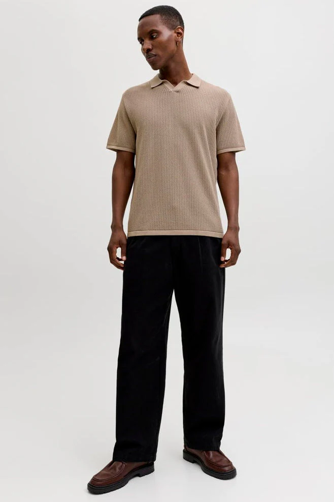 Jack & Jones Jerry Knit Split Neck Polo SS String - Image 2