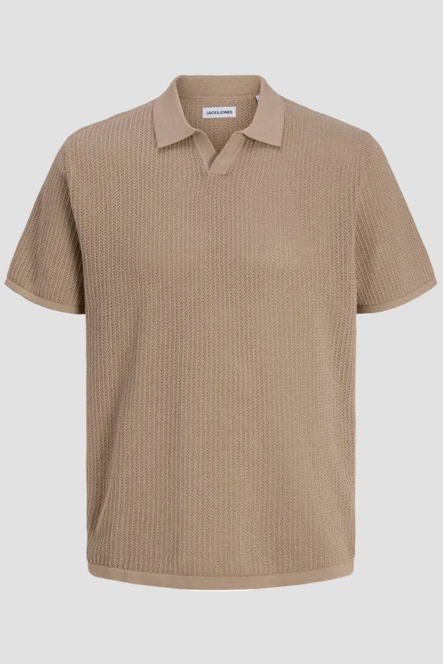 Jack & Jones Jerry Knit Split Neck Polo SS String - Image 5