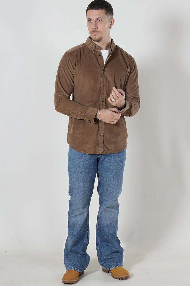 ONLY & SONS Michael Regular Fit Stretch Cord Shirt LS Otter - Image 2
