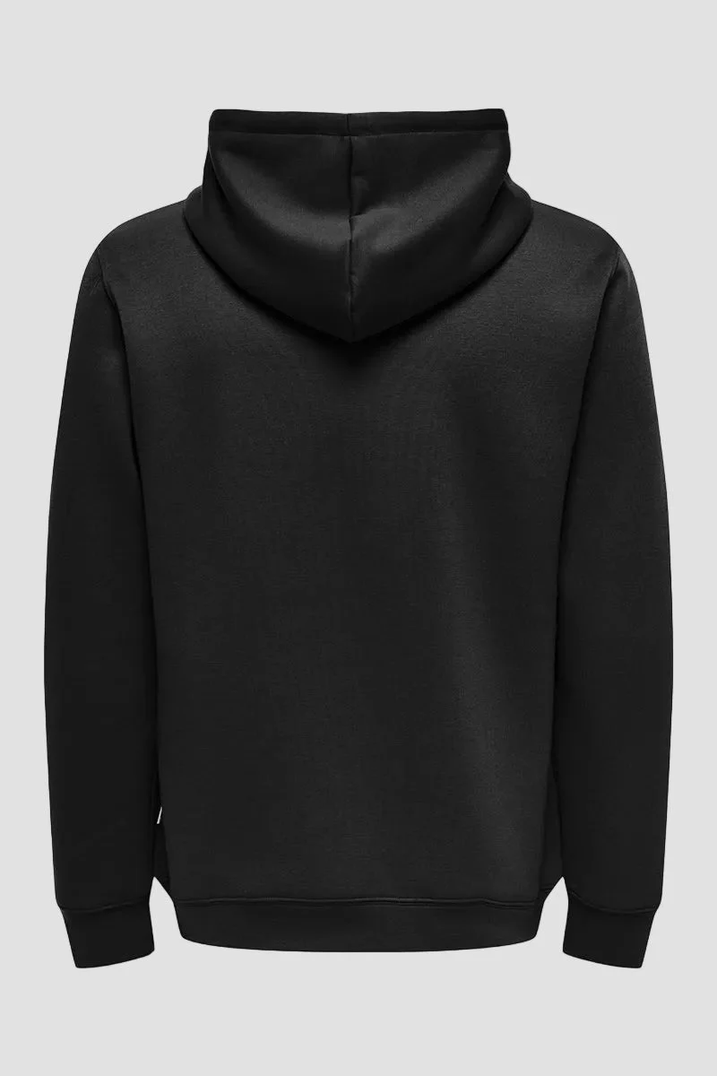 ONLY & SONS Luca Regular Fit Hoodie Black - Image 6