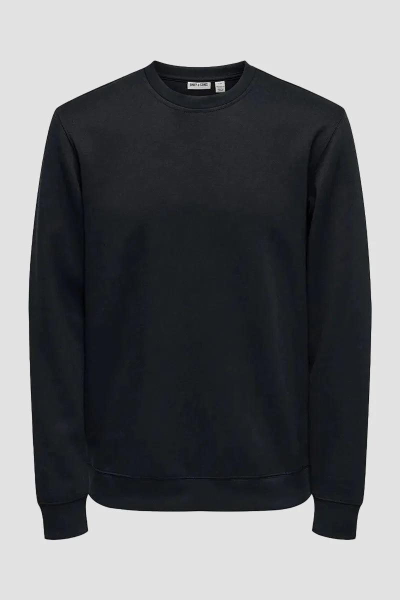 ONLY & SONS Luca Regular Fit Crew Neck Black - Image 5