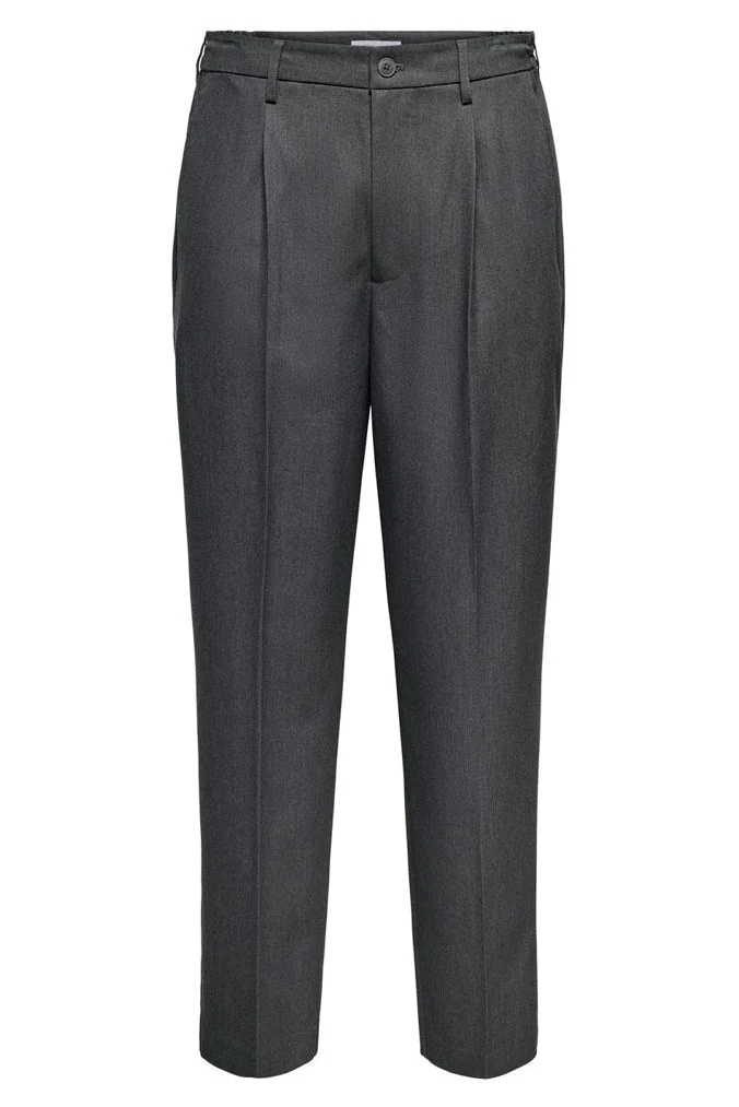 ONLY & SONS Miro Tailored Loose Fit Pants Dark Grey Melange - Image 3