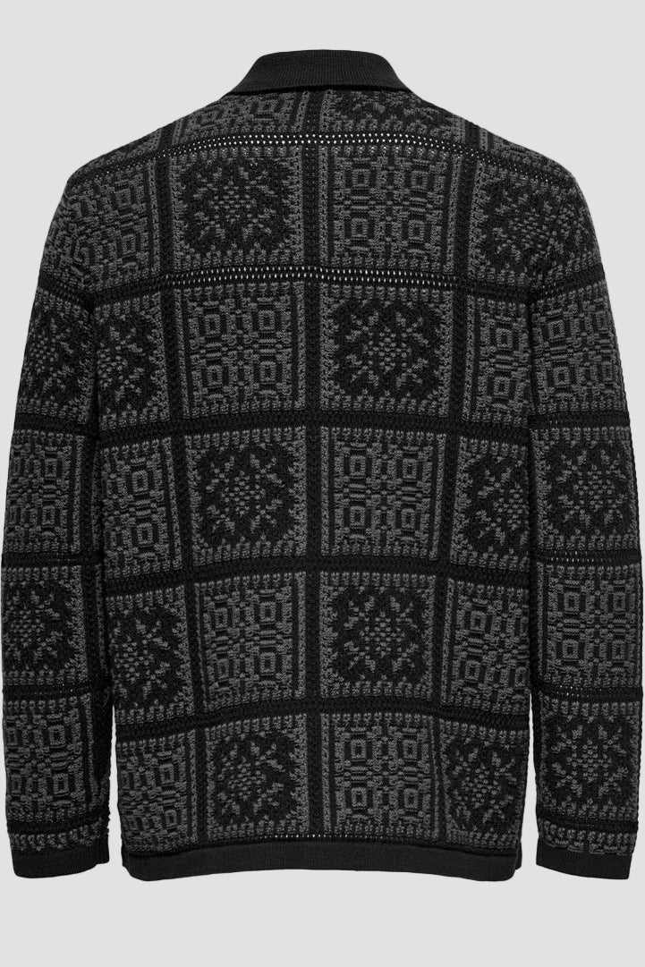 ONLY & SONS Bark Relaxed Fit Knit Shirt LS Black - Image 7